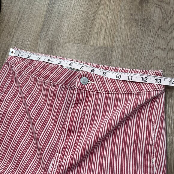 Free People Be Mine Denim Flare Jeans size 27 red white stripe heart We the Free - Picture 7 of 11